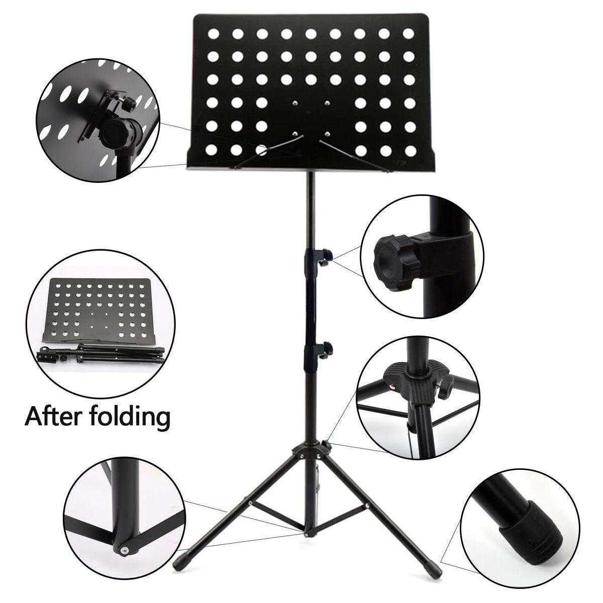 Adjustable Folding Music Stand with Large Sheet Holder - 50-160 cm - view 3