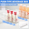 Adjustable Fridge Drink Organiser with Auto Push Forward Dispenser for Cans and Bottles