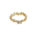 Adjustable Gold Ring for Women - Butterfly Band