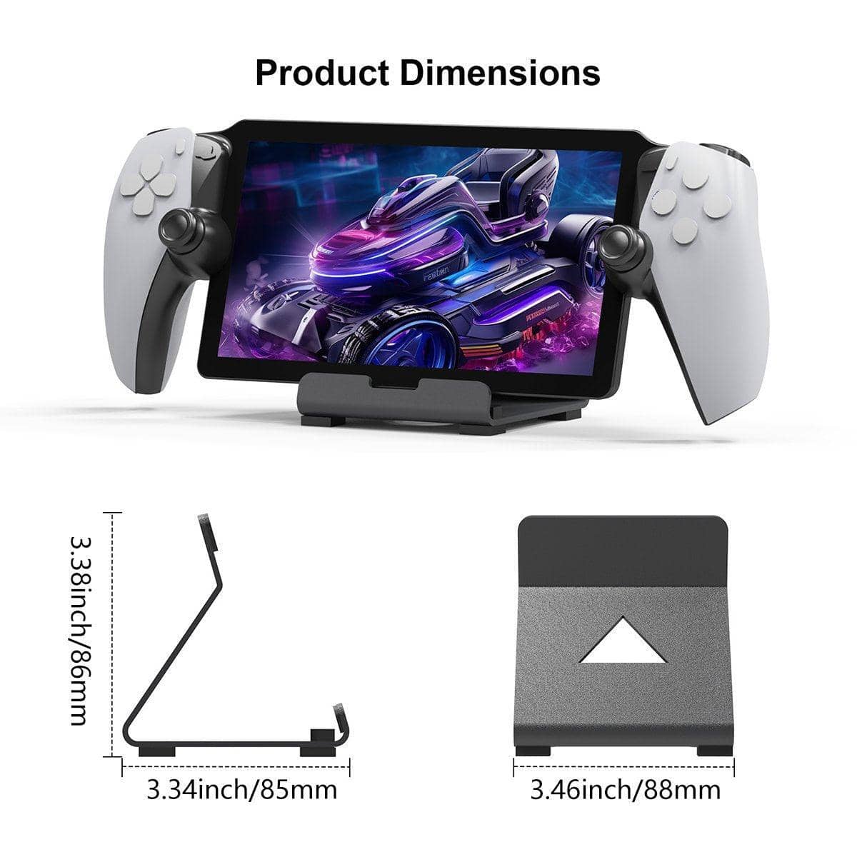 Adjustable Handheld Console Desktop Stand, Non-Slip Metal Dock - Black - view 4