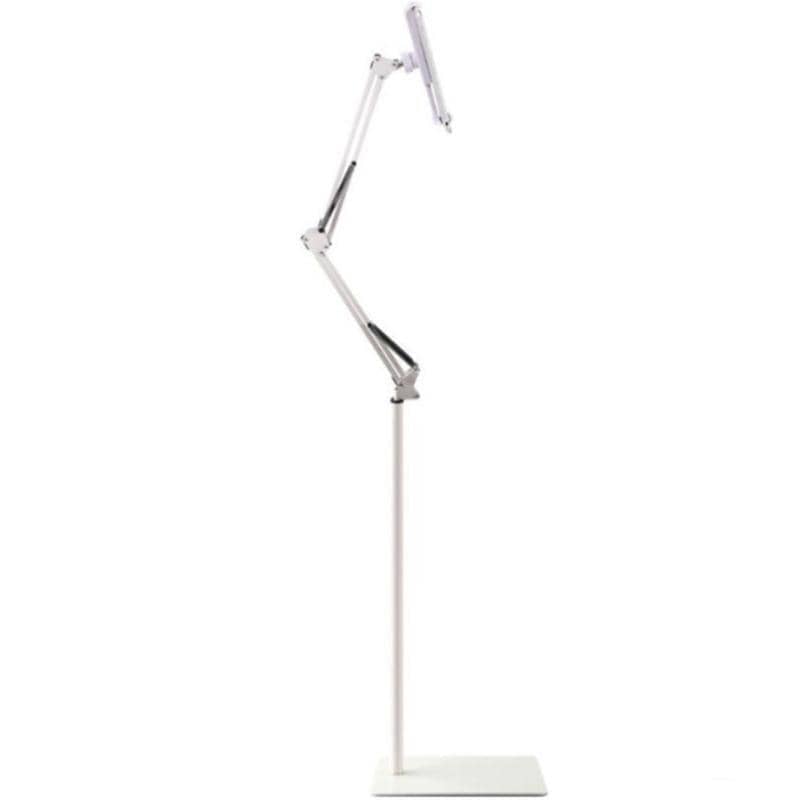 Adjustable Hands-Free Floor Stand for Tablet - White, 175 cm