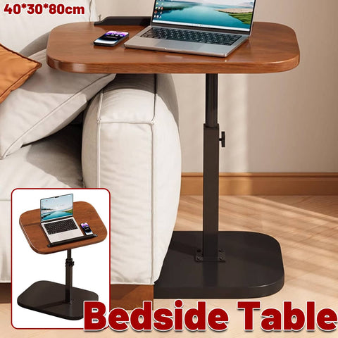 Adjustable Height Coffee Table Nightstand - Brown Wood Grain
