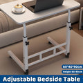 Adjustable Height Mobile Laptop Desk Side Table 60 to 90 cm with Wheels