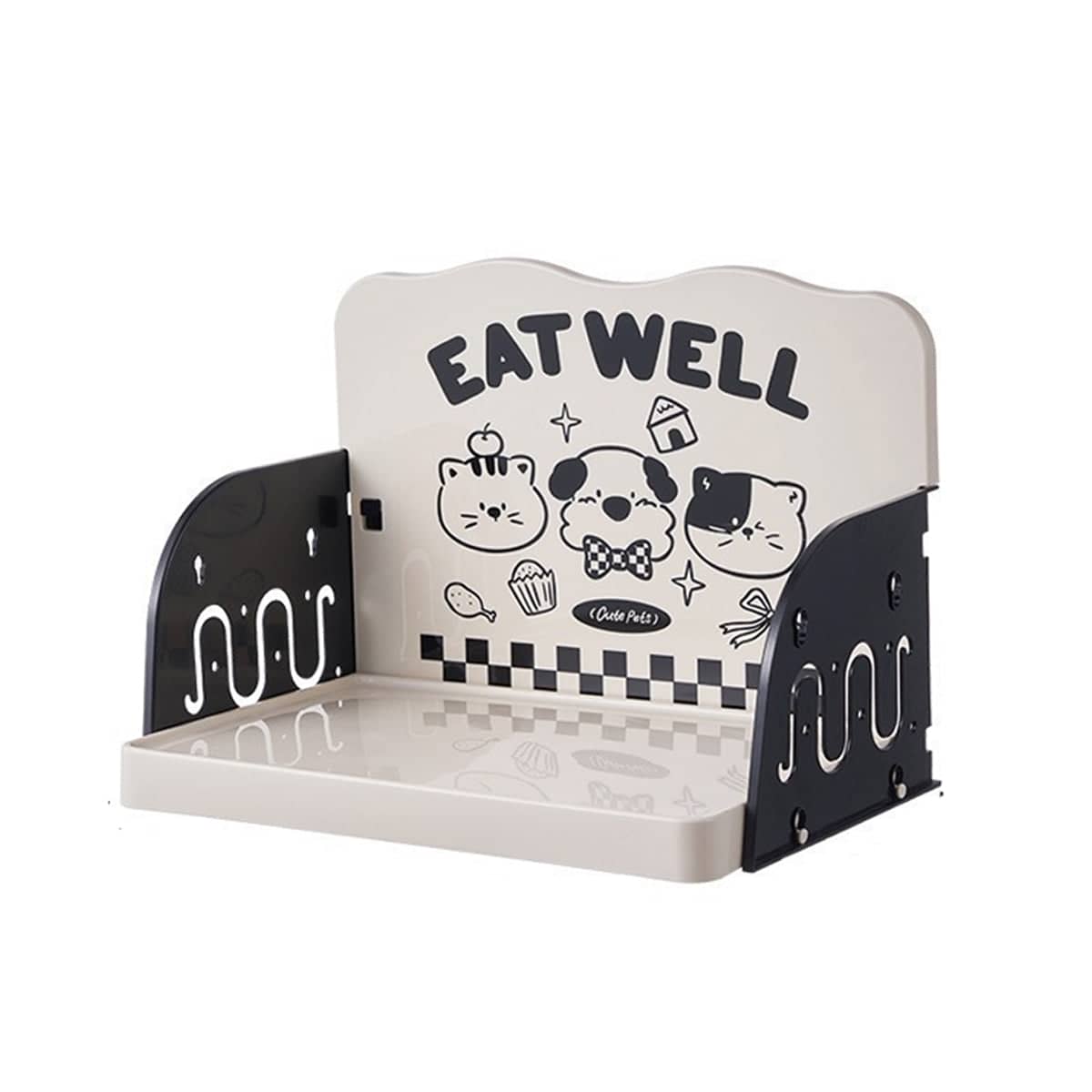 Adjustable Height Pet Feeding Station with Splash Guard for Dogs and Cats - Eat Well Dog and Cat Design