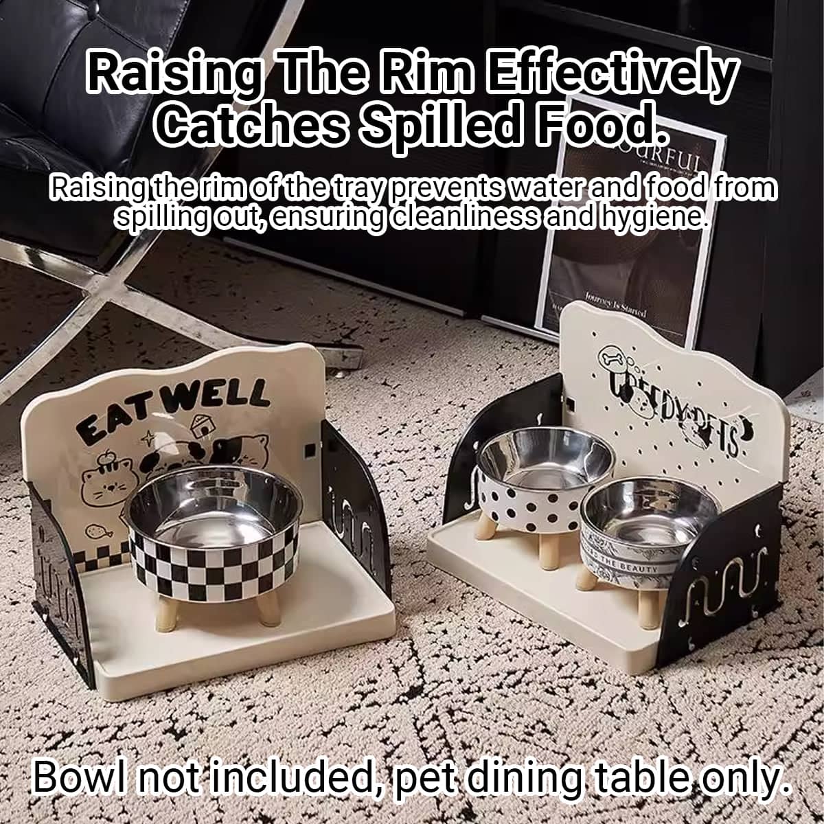 Adjustable Height Pet Feeding Station with Splash Guard for Dogs and Cats - Eat Well Dog and Cat Design - view 5