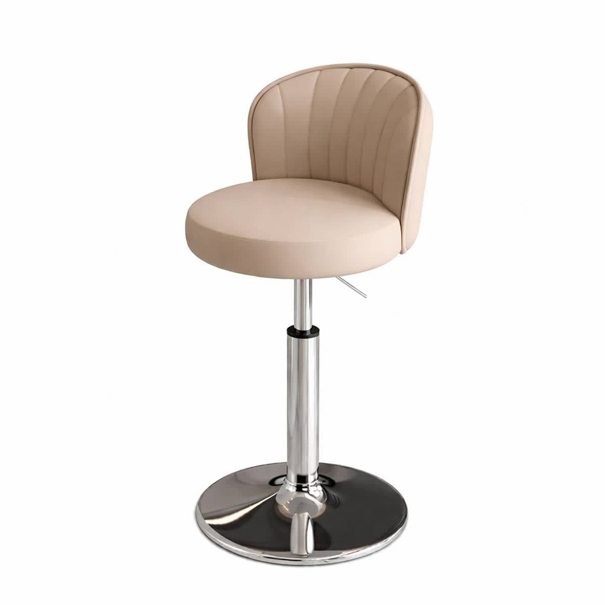 Adjustable Height PU Leather Bar Stool with Backrest Swivel Gas Lift Kitchen Counter Chair - view 2