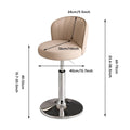 Adjustable Height PU Leather Bar Stool with Backrest Swivel Gas Lift Kitchen Counter Chair - view 3