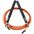 Adjustable High Speed Steel Wire Skipping Rope, Dual Bearings - Orange