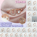 Adjustable Initial Ring with Zircon - Rose Gold, Letter P - view 2