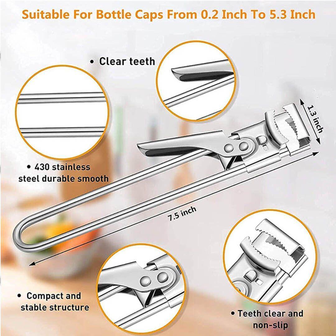 Adjustable Jar Lid Opener, Stainless Steel Bottle and Jar Lid Gripper for Kitchen - view 10