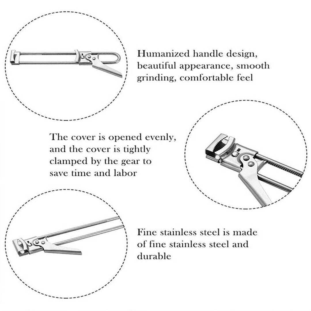 Adjustable Jar Lid Opener, Stainless Steel Bottle and Jar Lid Gripper for Kitchen - view 11