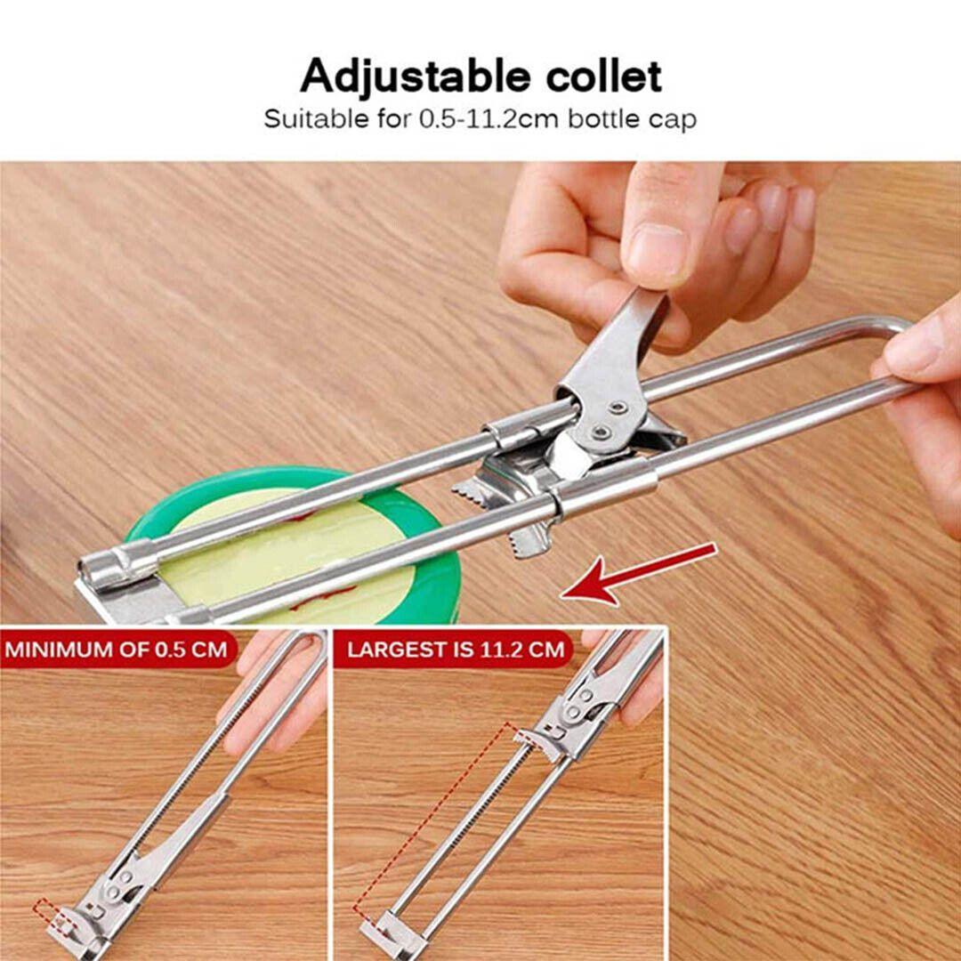 Adjustable Jar Lid Opener, Stainless Steel Bottle and Jar Lid Gripper for Kitchen - view 12