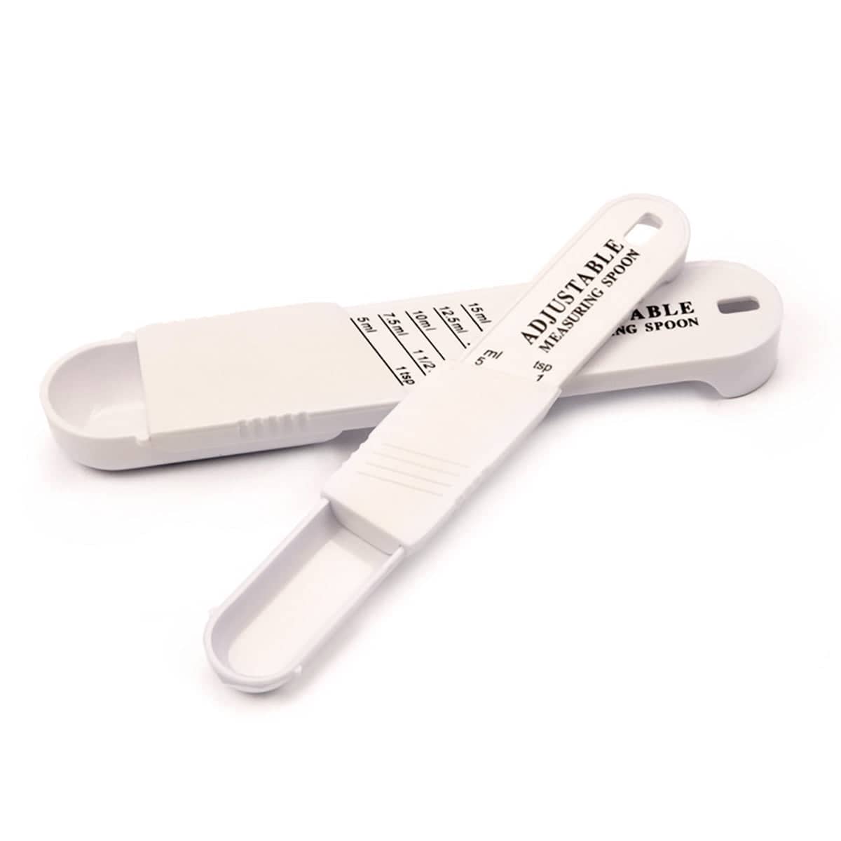 Adjustable Kitchen Measuring Spoon, Pack of 2 - White