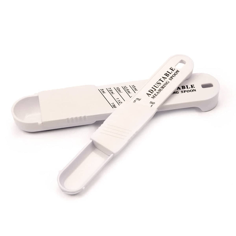 Adjustable Kitchen Measuring Spoon, Pack of 2 - White