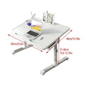 Adjustable Laptop Bed Table Foldable Study Desk for Work and Study - White - view 4