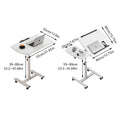 Adjustable Laptop Desk for Bed, Folding Table with Tilt Top and Casters - White - view 4