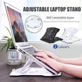 Adjustable Laptop Stand with 360-Degree Rotating Base - White - view 2