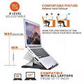 Adjustable Laptop Stand with 360-Degree Rotating Base - White - view 4