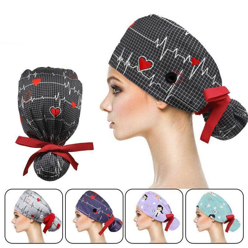 Adjustable Long Hair Surgical Scrub Cap for Doctors and Nurses - Blue - view 5