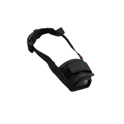 Adjustable Mesh Dog Muzzle, Black - Size M (Mouth Circle 14-20 cm)