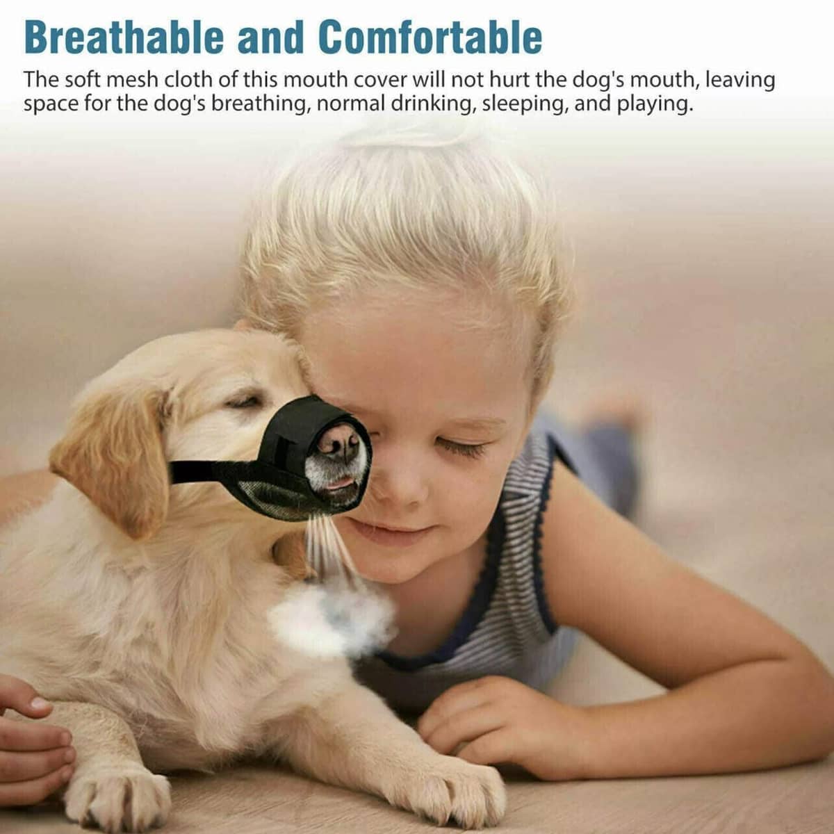 Adjustable Mesh Dog Muzzle, Black - Size XL (Mouth Circle 22-28 cm) - view 4