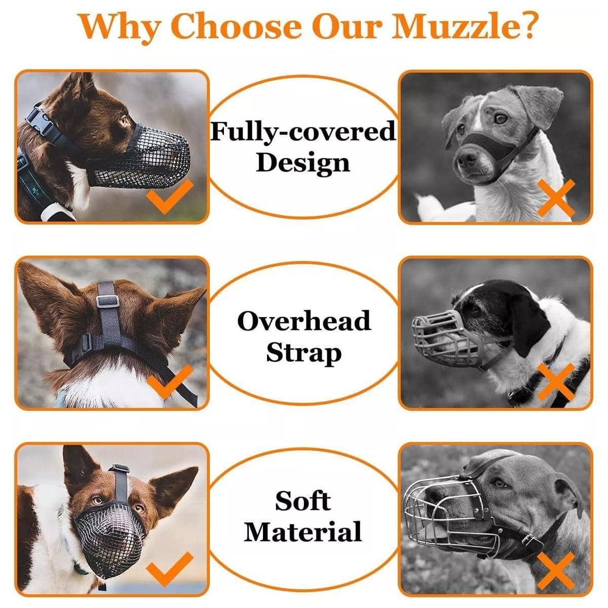 Adjustable Mesh Dog Muzzle Pack of 2 - Grey, XL (Snout Length 9.5-11 cm) - view 5