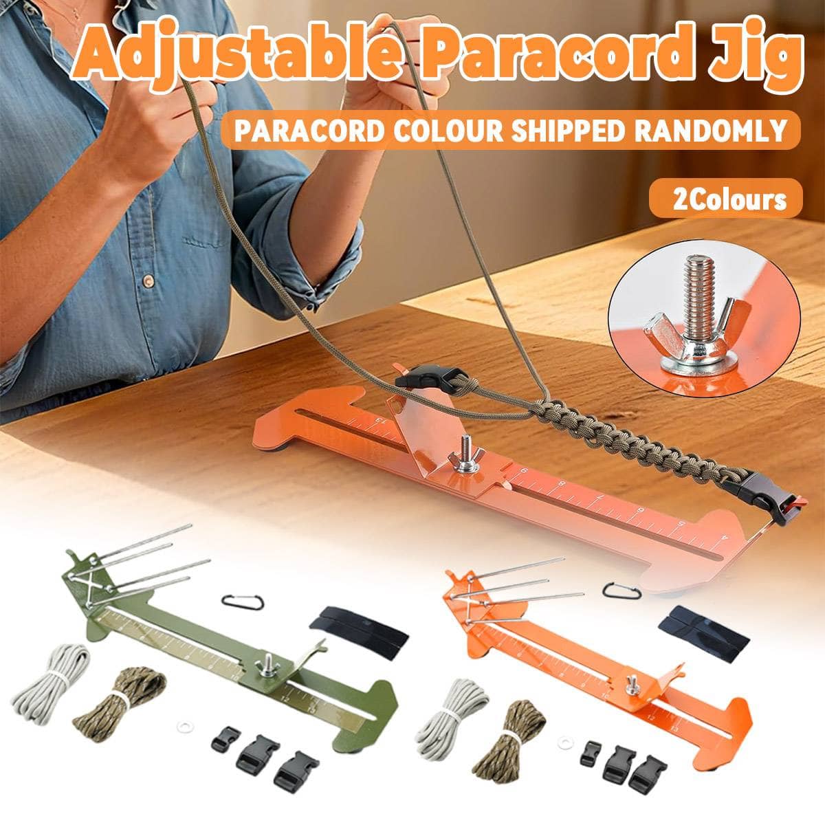 Adjustable Metal Paracord Bracelet Making Jig, Braiding Tool - Green - view 2