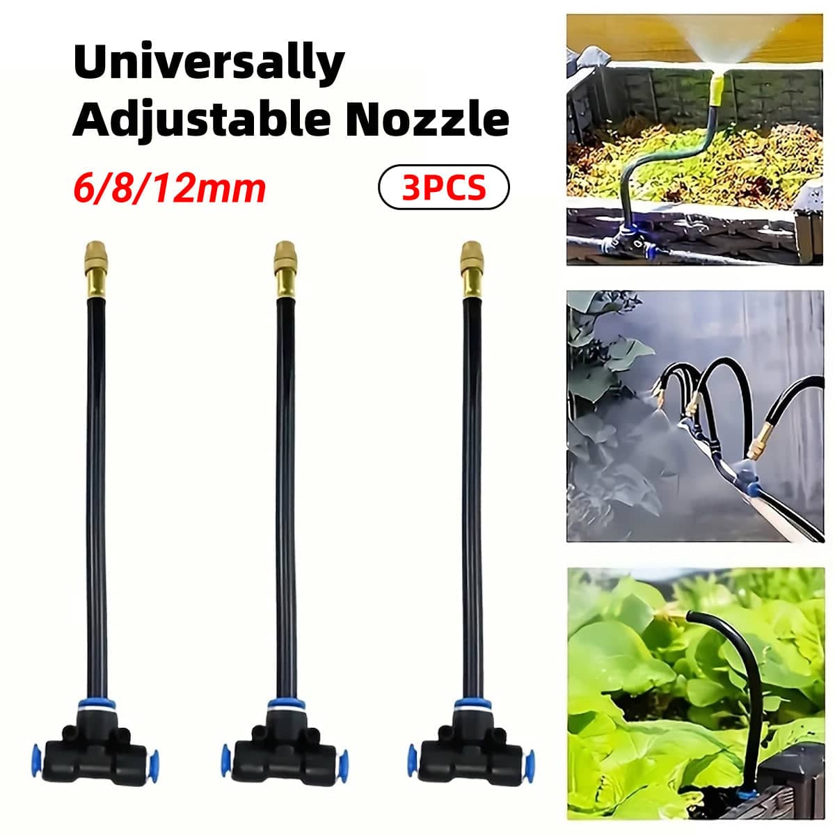 Adjustable Misting Nozzle Connector 3 Pack - 12mm - view 2
