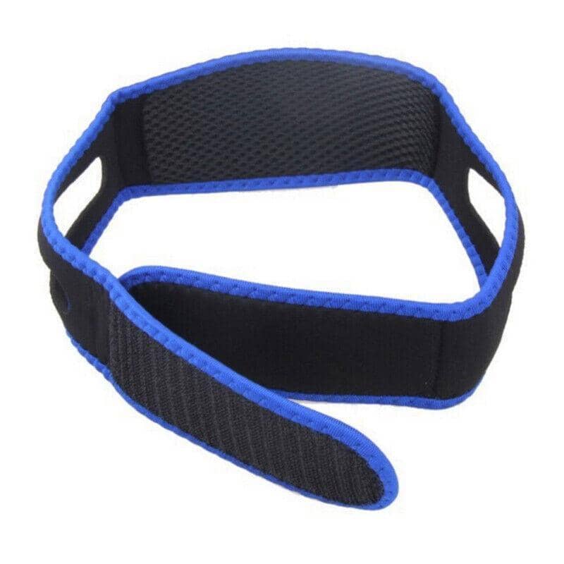 Adjustable Neoprene Chin Strap for Night Sleep Support, Black with Blue Trim - view 2