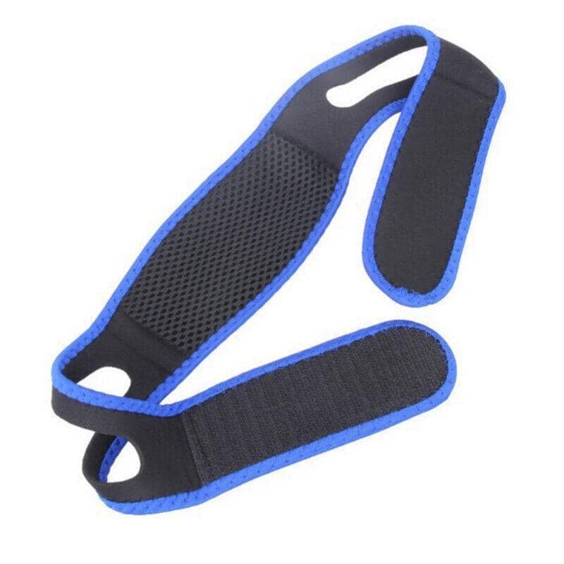 Adjustable Neoprene Chin Strap for Night Sleep Support, Black with Blue Trim - view 3