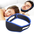 Adjustable Neoprene Chin Strap for Night Sleep Support, Black with Blue Trim - view 4