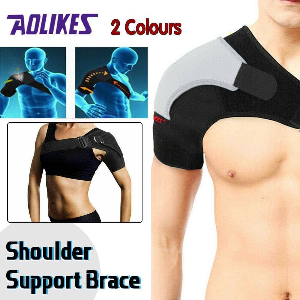 Adjustable Neoprene Shoulder Support Brace - Left Shoulder, Grey - view 2