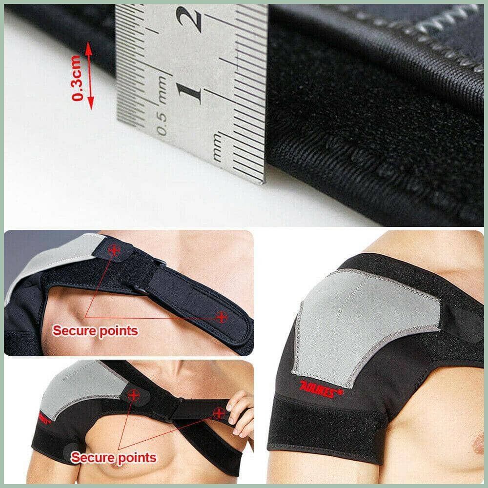 Adjustable Neoprene Shoulder Support Brace - Left Shoulder, Grey - view 5
