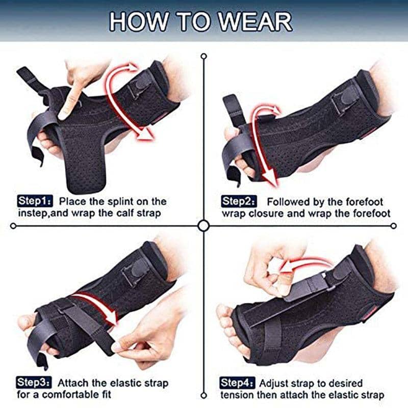 Adjustable Night Foot Support Brace for Women and Men - Black - view 3