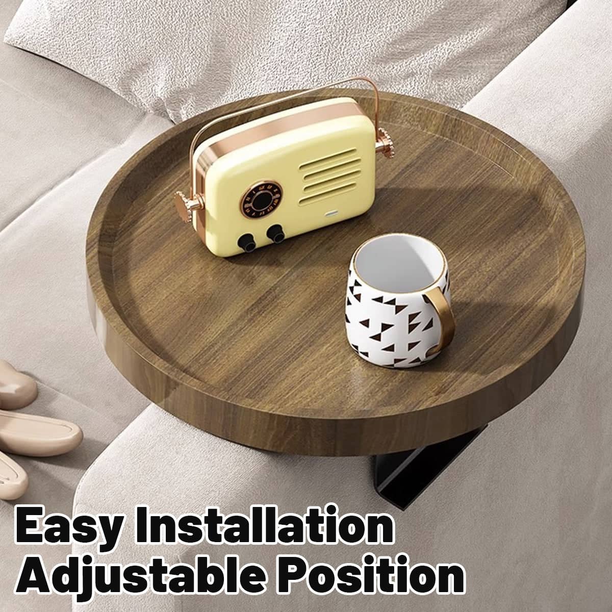 Adjustable Non-Slip Sofa Armrest Tray for Coffee, Snacks and Phones - view 4