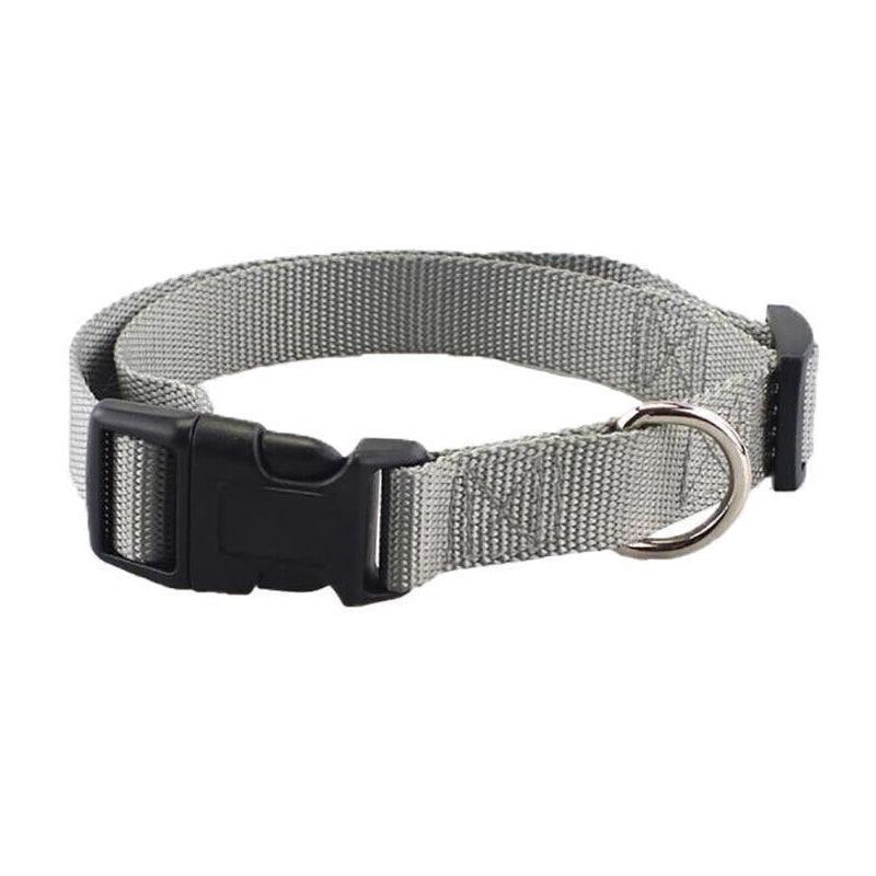 Adjustable Nylon Dog Collar, Large 40-50 cm - Grey