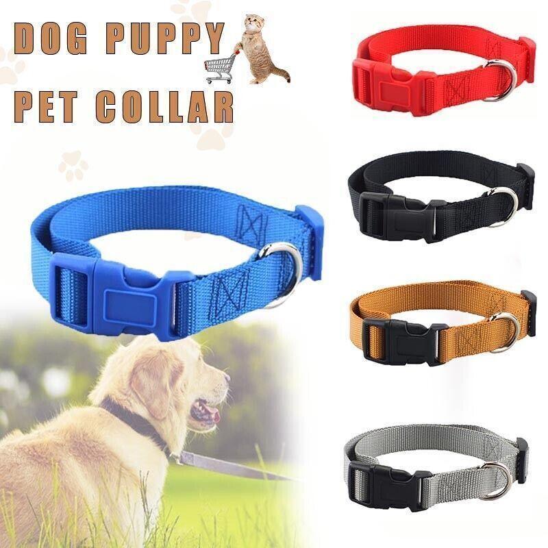 Adjustable Nylon Dog Collar, Medium 35-50 cm - Grey - view 2