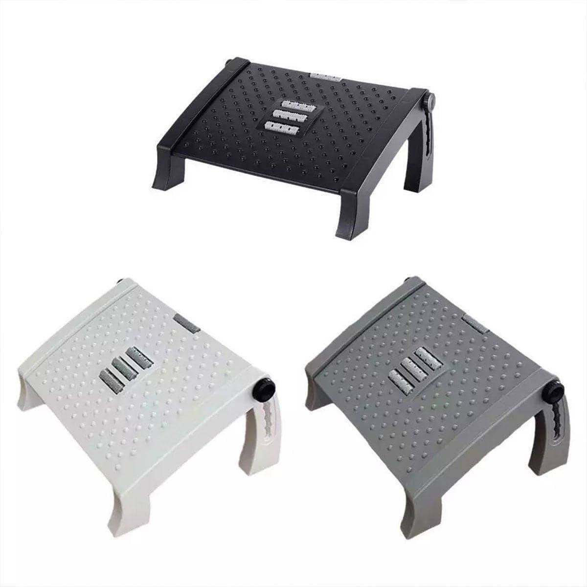 Adjustable Office Footrest with Massage Rollers - Black - view 3