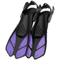 Adjustable Open-Heel Swim Fins for Snorkelling - Purple, Size L/XL (41.91 x 20.07 cm)