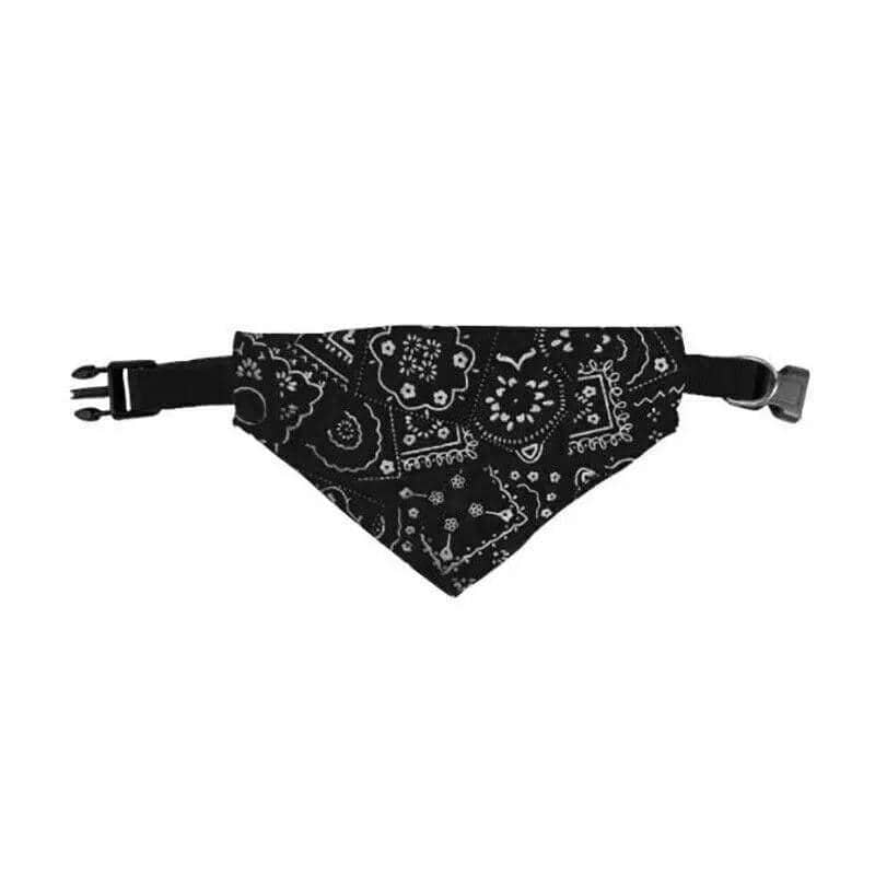 Adjustable Pet Bandana Collar Scarf, Size S (Neck 23 to 28 cm) - Black