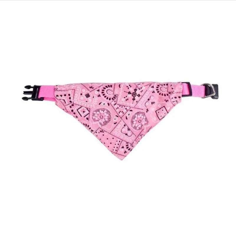 Adjustable Pet Bandana Collar Scarf, Size S (Neck 23 to 28 cm) - Pink