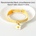 Adjustable Pet Collar with Bell and Charm - Yellow Star Print, Fried Egg - view 4