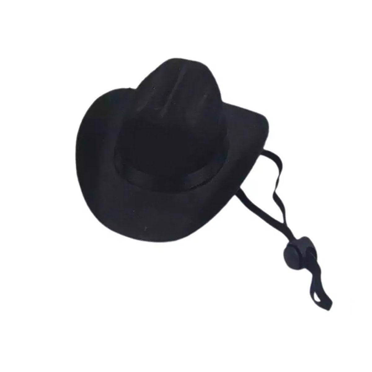 Adjustable Pet Cowboy Hat for Dogs and Cats - Black, Small (13.5 x 10.8 cm)