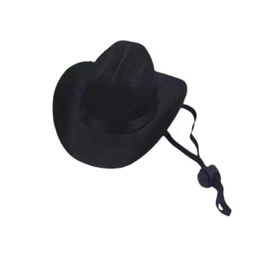 Adjustable Pet Cowboy Hat for Dogs and Cats - Black, Small (13.5 x 10.8 cm)