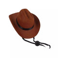 Adjustable Pet Cowboy Hat for Dogs and Cats - Brown, Medium (15.5 x 12.8 cm)