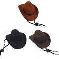 Adjustable Pet Cowboy Hat for Dogs and Cats - Brown, Medium (15.5 x 12.8 cm) - view 3