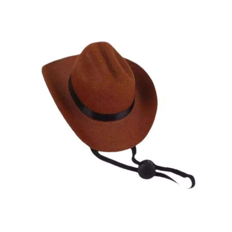 Adjustable Pet Cowboy Hat for Dogs and Cats - Brown, Small (13.5 x 10.8 cm)
