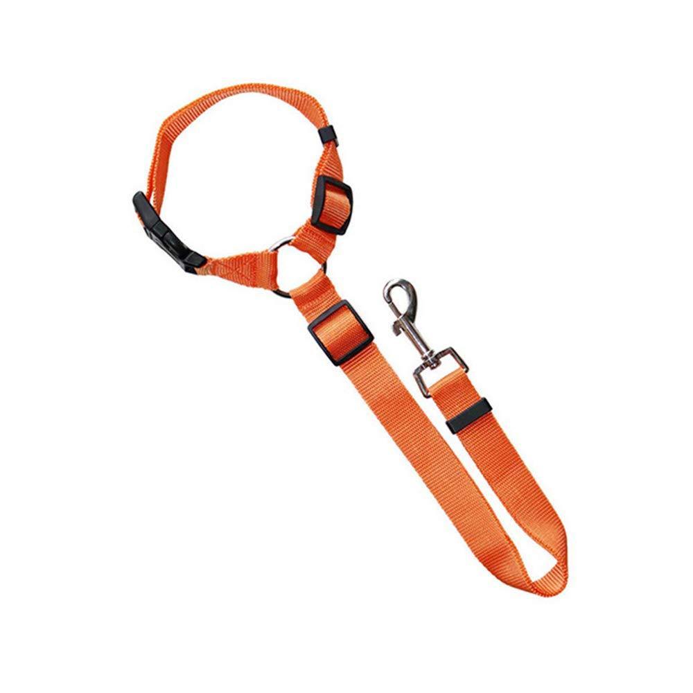 Adjustable Pet Dog Car Restraint Clip Strap for Vehicle Travel - Orange