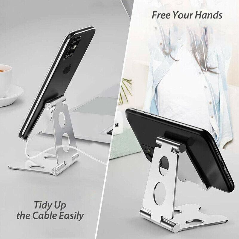 Adjustable Phone and Tablet Stand, Aluminium - Silver - view 4