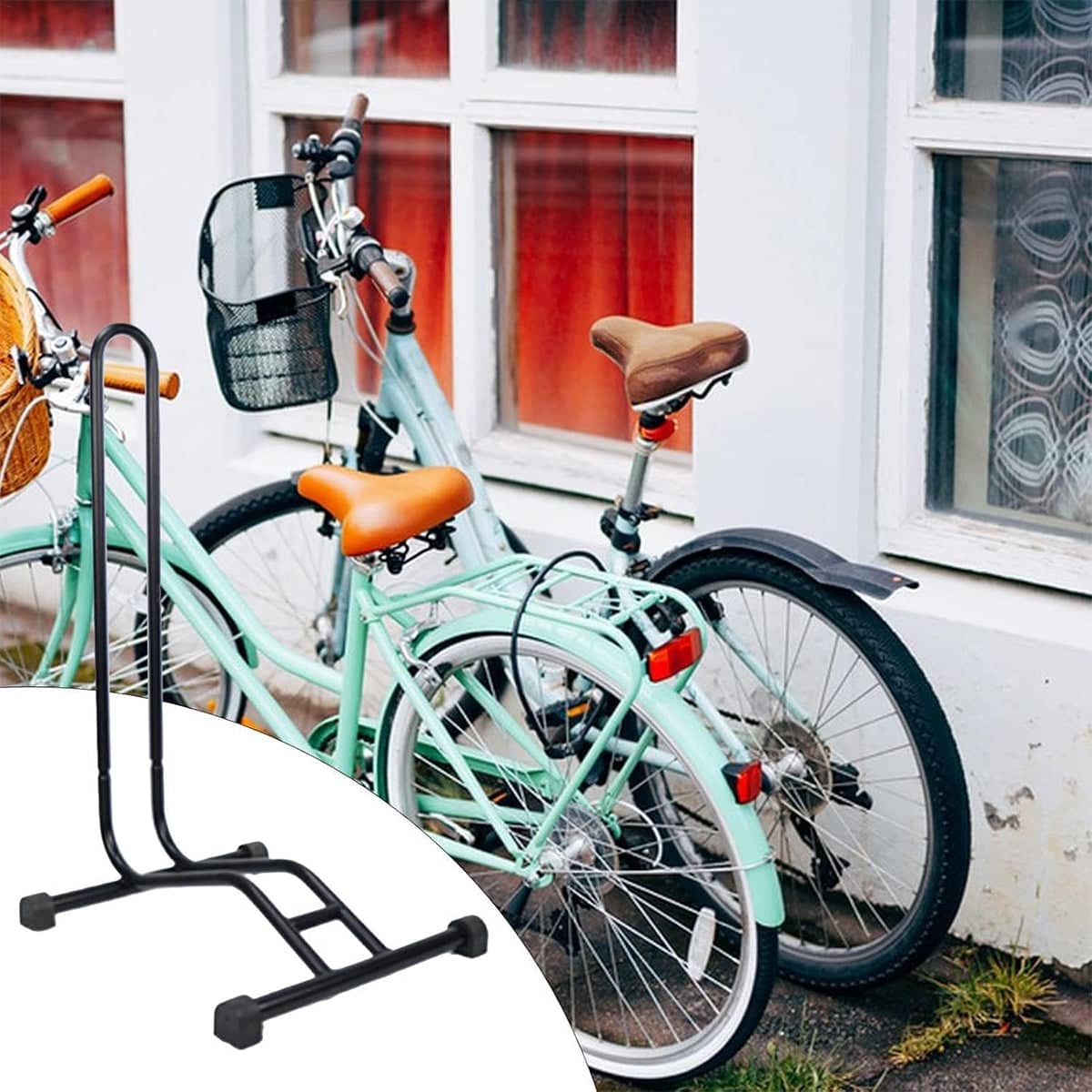 Adjustable Plug-In Bicycle Parking Stand for Mountain and Road Bikes - view 5